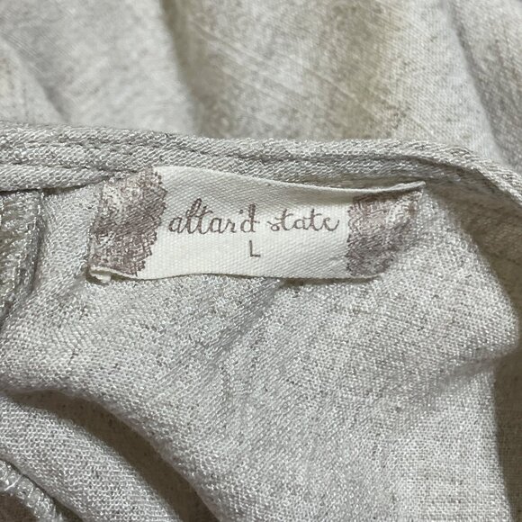 Altar'd State Linen Blend Shift Dress Cream Button Back Size L Large - Picture 5 of 7